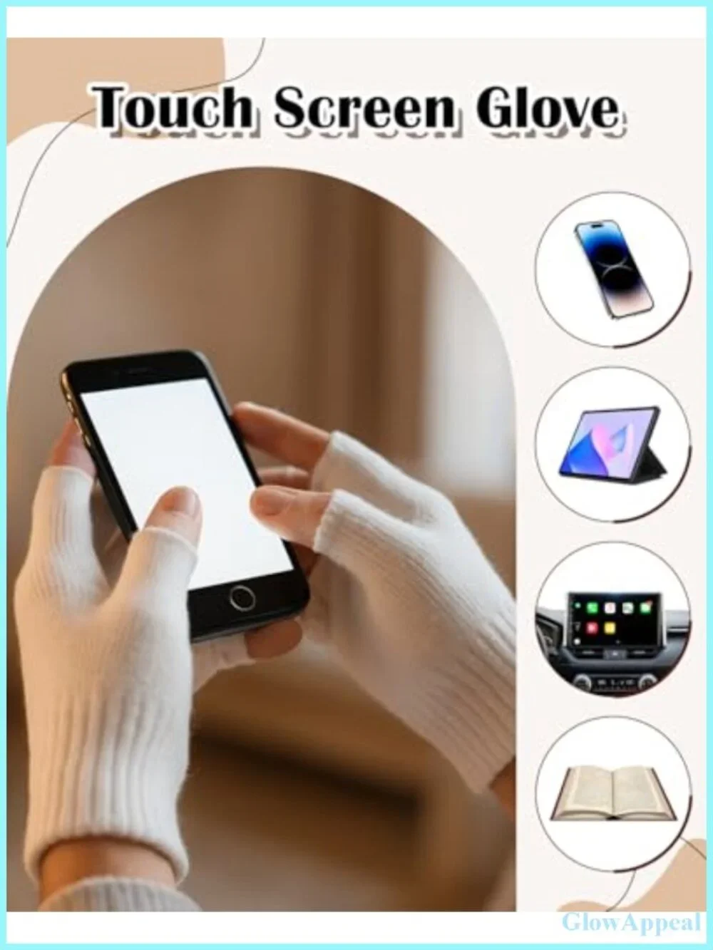 Fingerless Gloves Touchscreen Knit Stretchy Half Finger Unisex Winter Warm